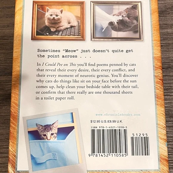 Book of Cat Poems “I could Pee On This” by Francisco Marciuliano - Picture 4 of 6